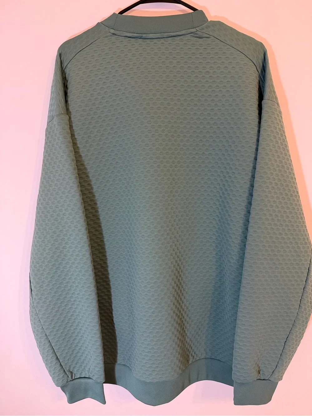 Adidas Terrex Men's XL Green Solid Crewneck Fleece Pullover Zip Pockets